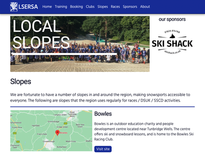 Re-designed LSERSA website local slopes