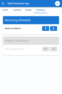 Staff scheduling system - admin upload/download view
